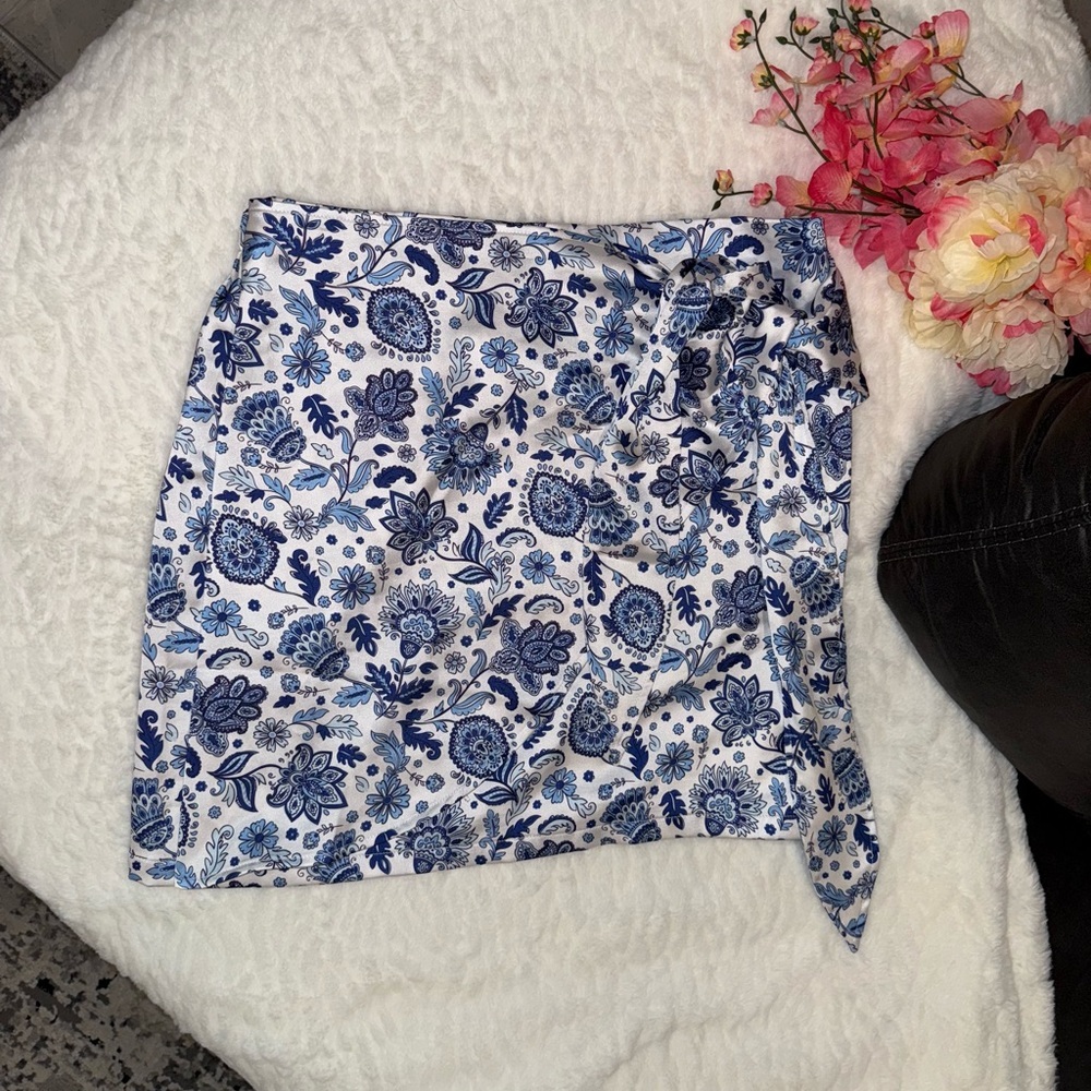 3 x 20$ Sincerely Jules Blue Asymmetrical Pencil Mini Skirt Size Large